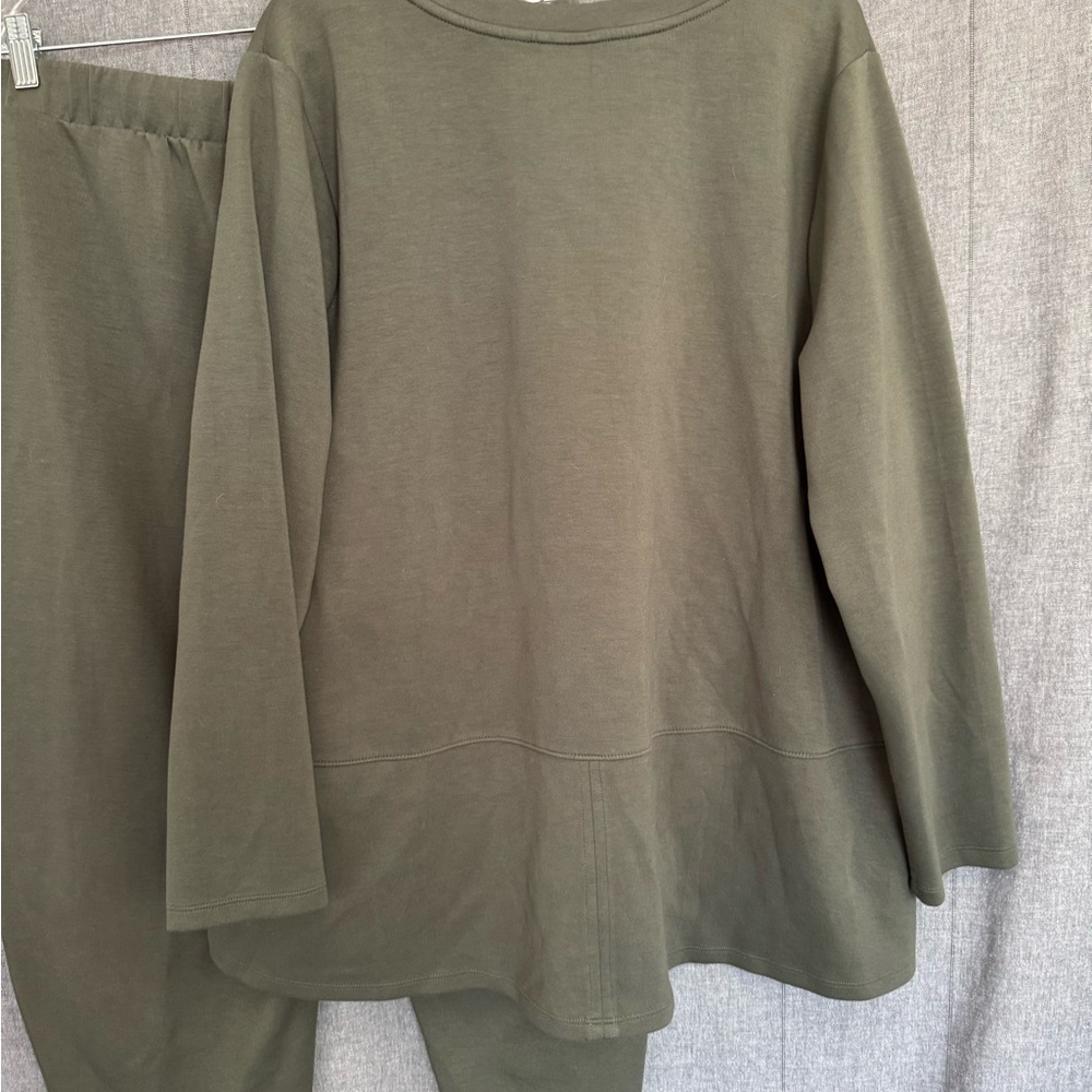 Set- LOGO Lori Goldstein Sweatshirt 1X & Pants XLP Pullover Oversize Lagenlook - Picture 6 of 6